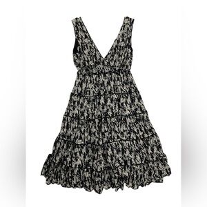 Style & Co. Black and White Ruffled Tiered Mini Dress